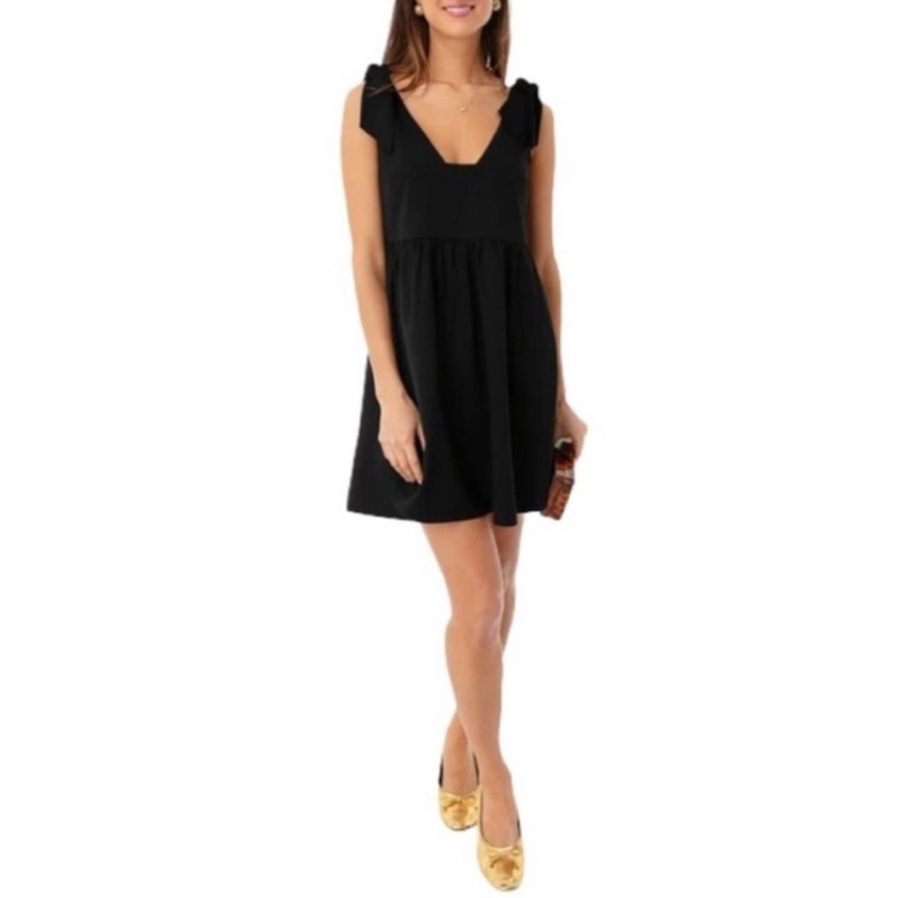 Tuckernuck Pomander Place Black Bow Sleeve Coco Mini Dress Women's XS